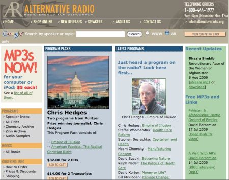 Alternative Radio Website Screen Capture Image